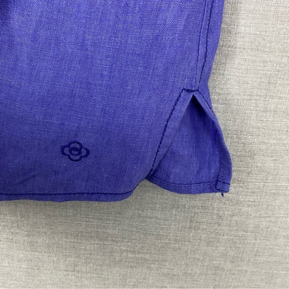 Olsen Europe Linen Shirt Purple Button Down - Picture 3 of 8